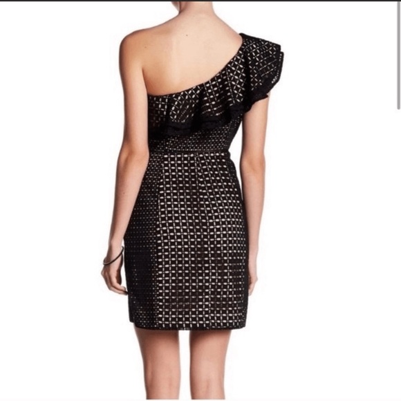 J. Crew Collection One Shoulder Eyelet Ruffle Mini Dress - Picture 2 of 3